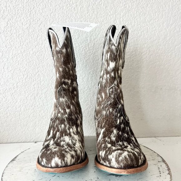 Lane Plain Jane COWPOKE Womens Cowhide Boots 9.5 Cowboy Western Cowgirl Bootie - Picture 6 of 12